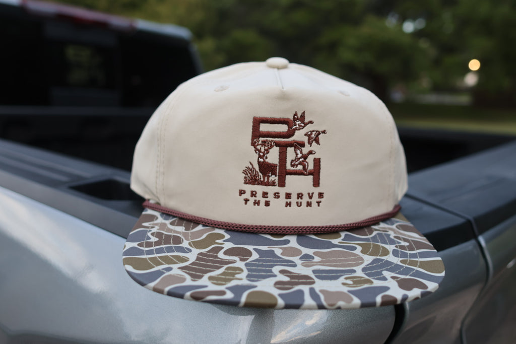 Camo & Cream Rope Hat