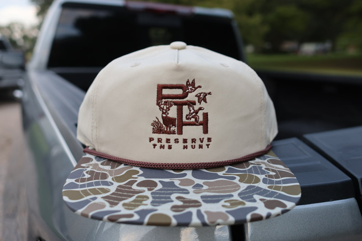 Camo & Cream Rope Hat