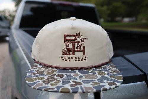 Camo & Cream Rope Hat